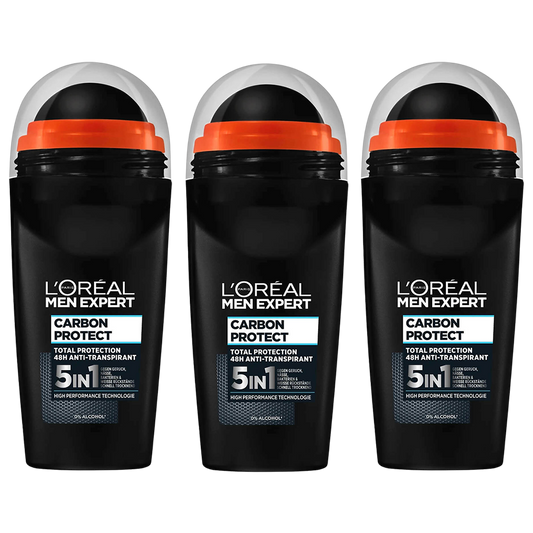 Loreal Men Expert Carbon Protect 48H Roll On Deodorant For Men - Pack of 3