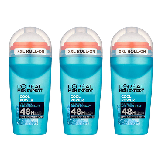 Loreal Men Expert Cool Power 48H Roll On Deodorant For Men - Pack of 3