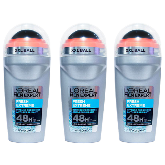 Loreal Men Expert Fresh Extreme 48H Roll On Deodorant For Men - Pack of 3