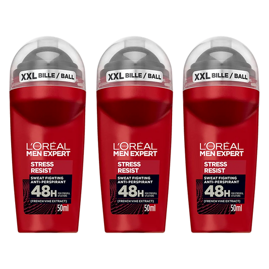 Loreal Men Expert Stress Resist 48H Roll On Deodorant For Men - Pack of 3