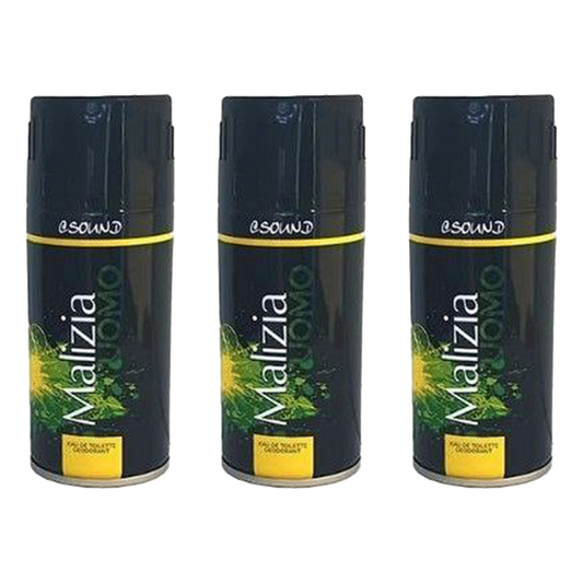 Malizia Uomo Sound Eau De Toilette Deodorant Pour Homme - Pack of 3