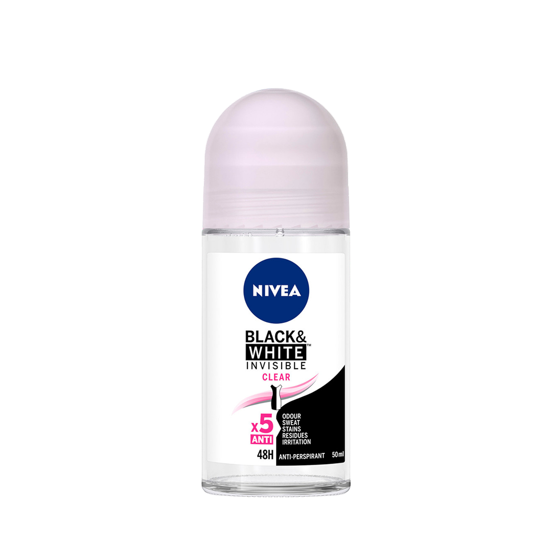 Nivea Black & White Invisible Clear Roll-on Deodorant - 50 ml