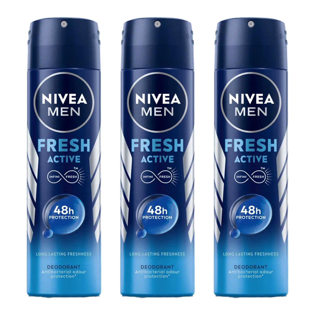 Nivea Men Fresh Active Spray Deodorant For Him - Pack of 3
