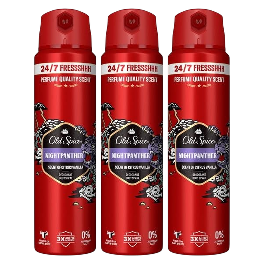 Old Spice Nightpanther Deodorant Spray Pour Homme - Pack of 3