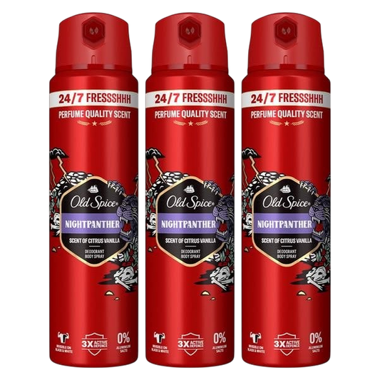 Old Spice Nightpanther Deodorant Spray Pour Homme - Pack of 3