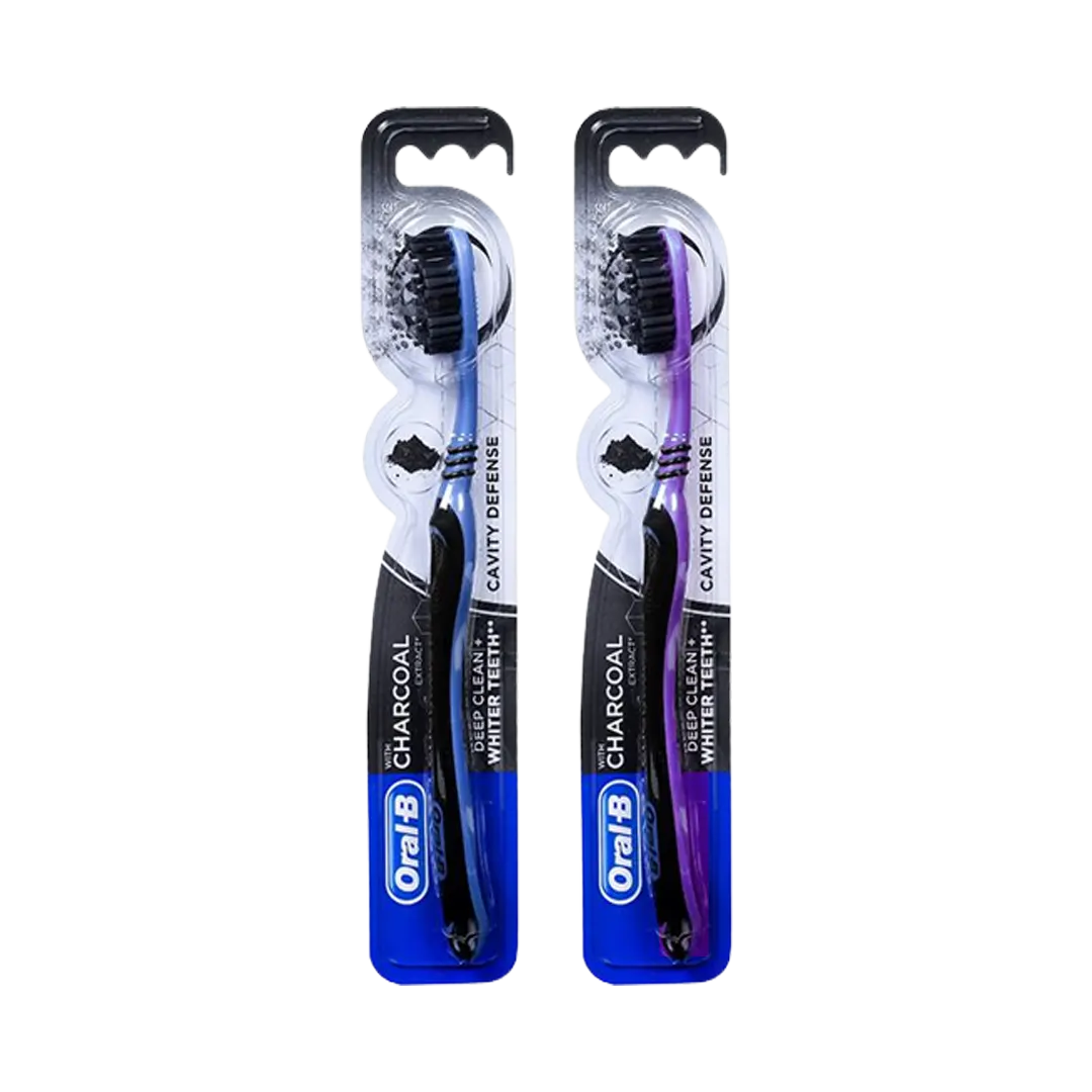 Oral-B Deep Clean+ Cavity Defense With Charcoal Extracts Medium Toothbrush - 2 Colors