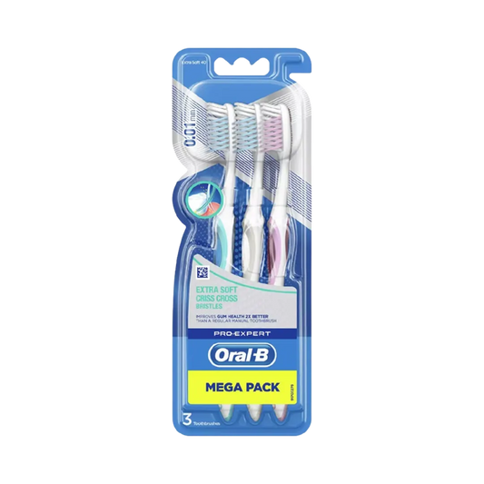 Oral-B Pro Expert Extra Soft Criss Cross Bristles Toothbrush Mega Pack - 3 Pcs