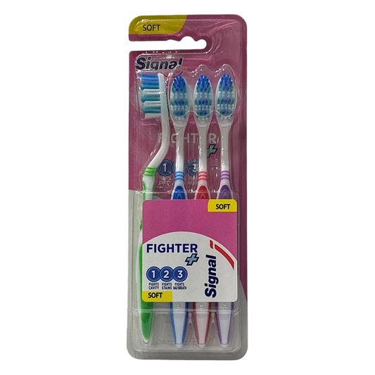 Signal Soft Fighter Toothbrush - 4 Pcs