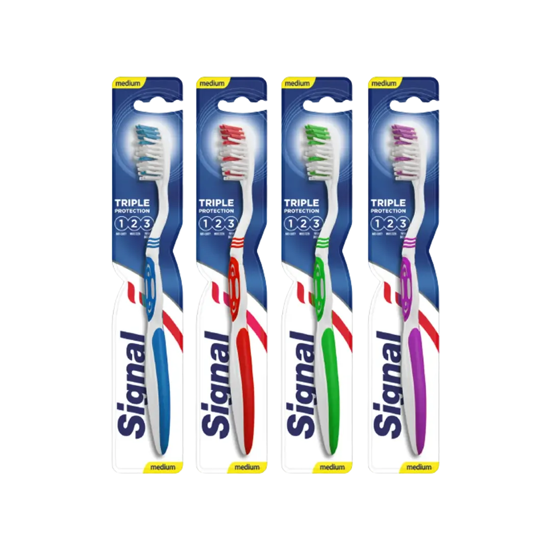 Signal Triple Protection Medium Toothbrush - 4 Colors