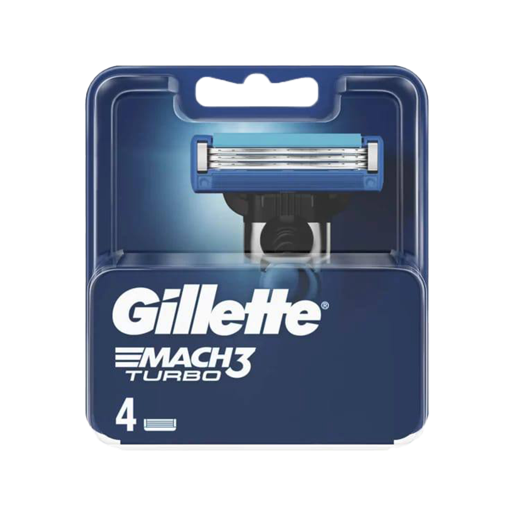 Gillette Mach 3 Turbo 3D Extra Replacement Blade - 4Pcs