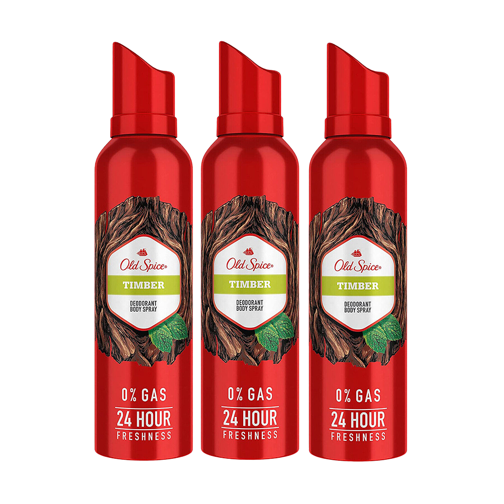 Old Spice Timber Spray Deodorant For Him - Pack of 3